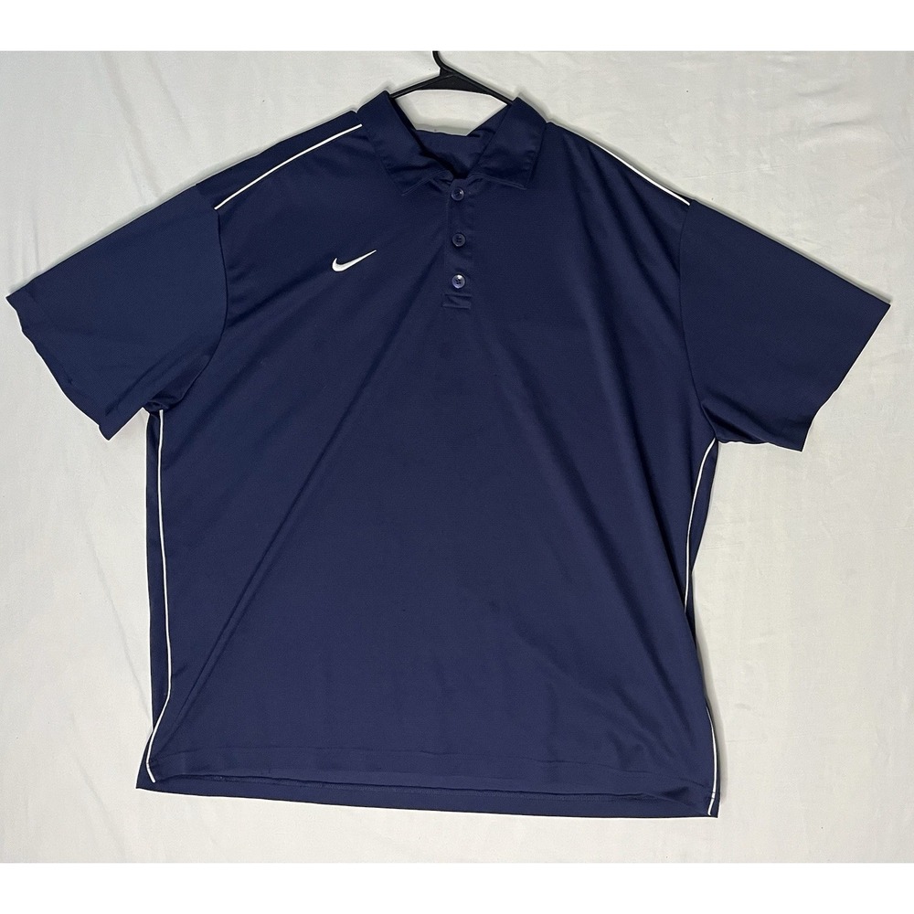 Nike Dri Fit Polo Shirt Men's Size 2XL Blue Short Sleeve Golf Activewear